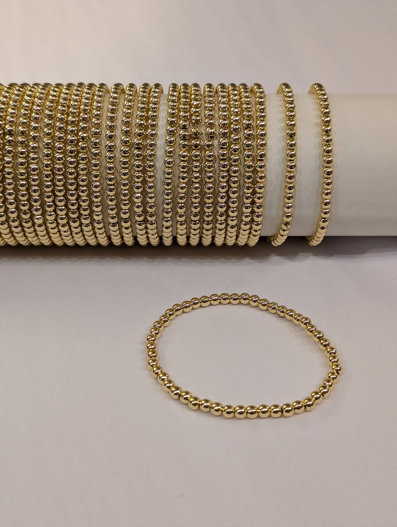 4mm Gold filled Beaded Bracelet