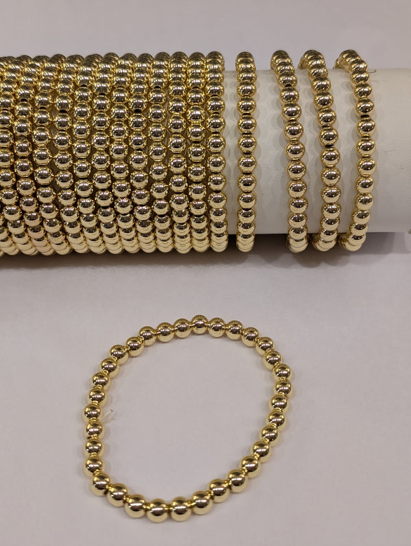 6mm Gold filled Beaded Bracelet