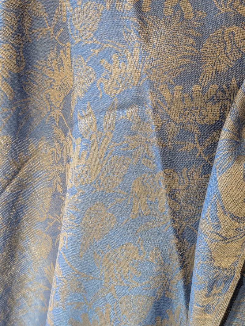 Subtle Floral and Elephant Pashmina