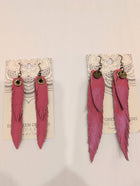 Leather Feather Earrings