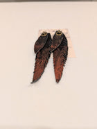 Leather Feather Earrings