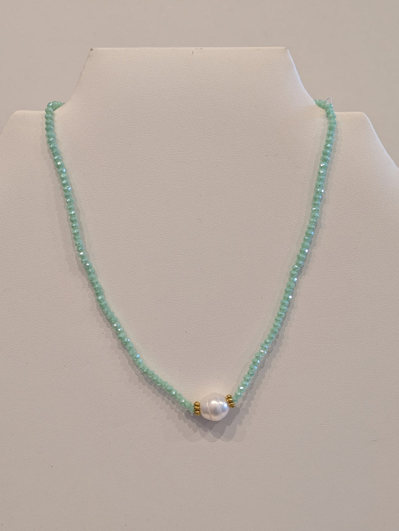 Gemstone Chocker Necklace with Pearl