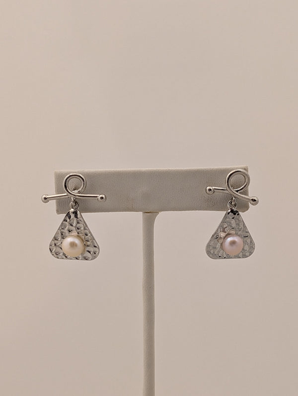 Silver Triangle Earrings