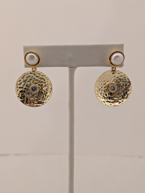 Gold Tone Circle Earrings