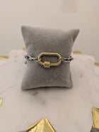 Silver and Gold Bracelet with Carabiner Accent