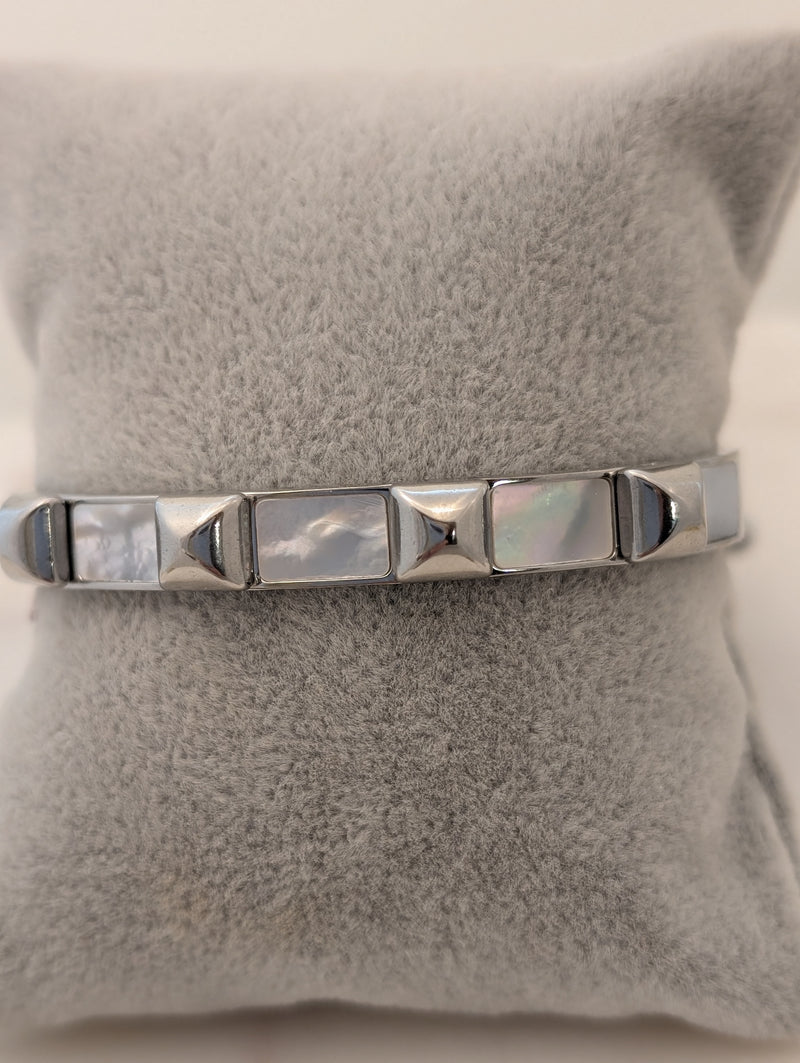 Bangle Bracelet with Iridescent Insets