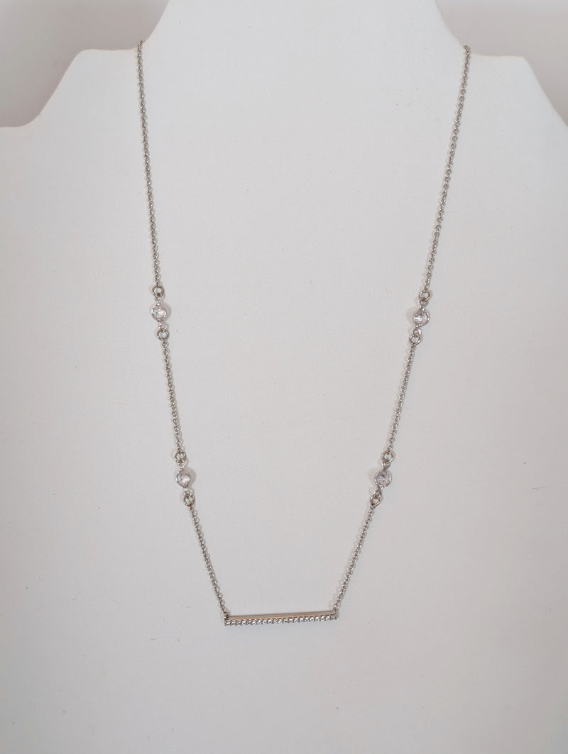 Floating Crystal Bar Necklace