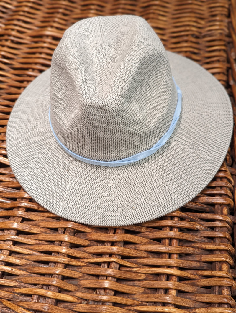 Knit Fedora Hat with braid