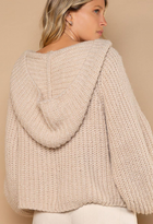 V Neck Balloon Sleeve Hoodie
