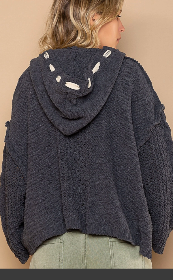 Chenille zip up sweater sales