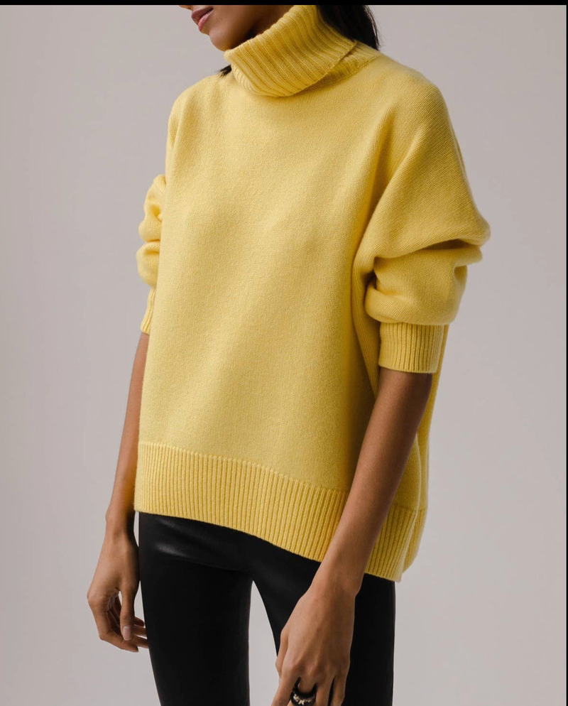 High Neck Pullover Loose Knit Sweater