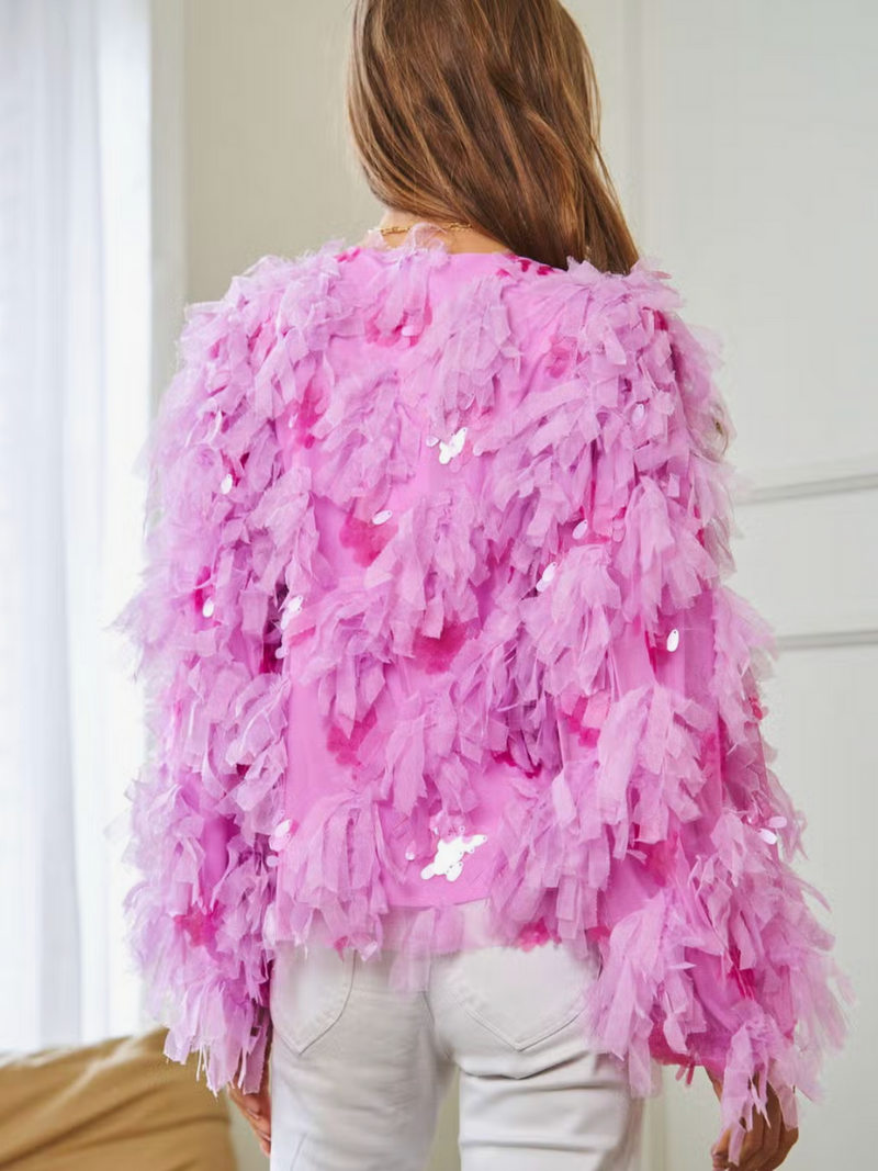 FLUFFY TIERED RUFFLE PARTY JACKET – Grace & Joy Clothing Co.