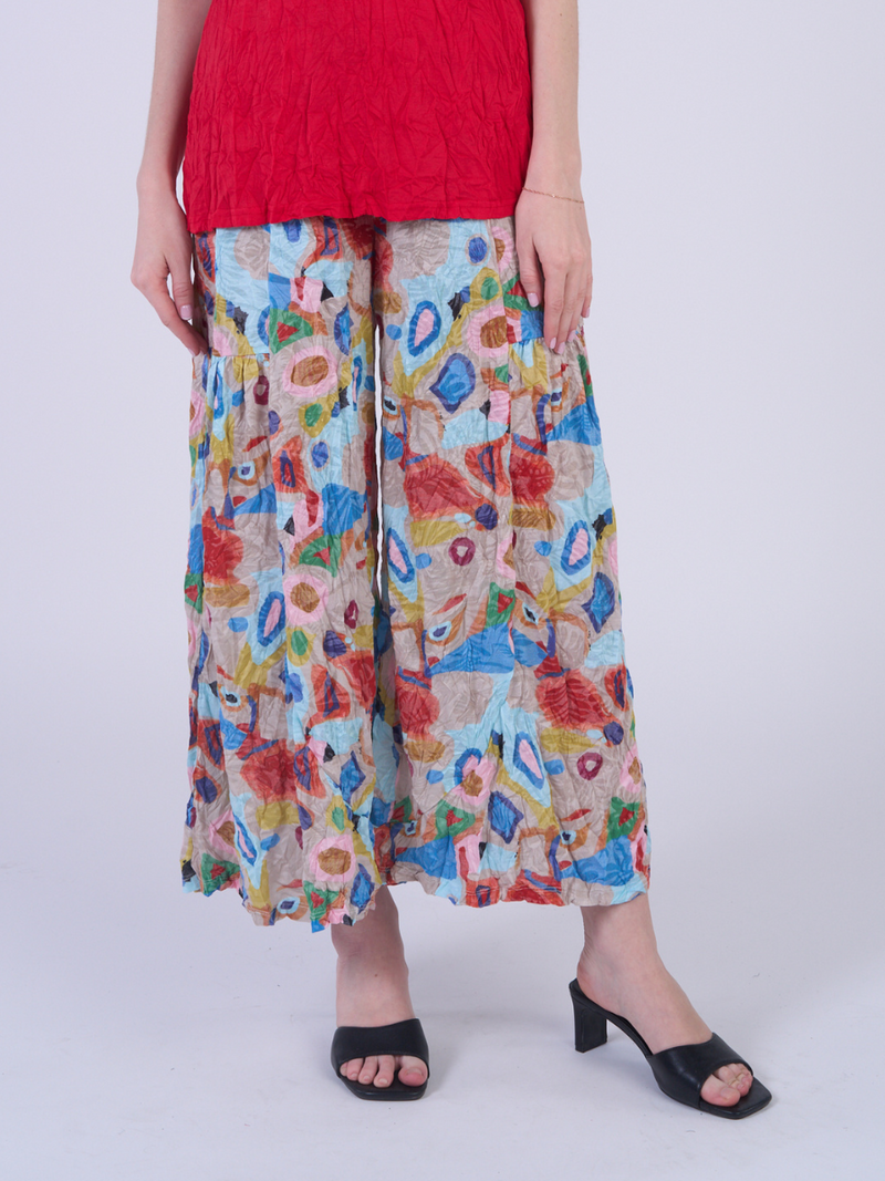 Crinkle Palazzo Pants