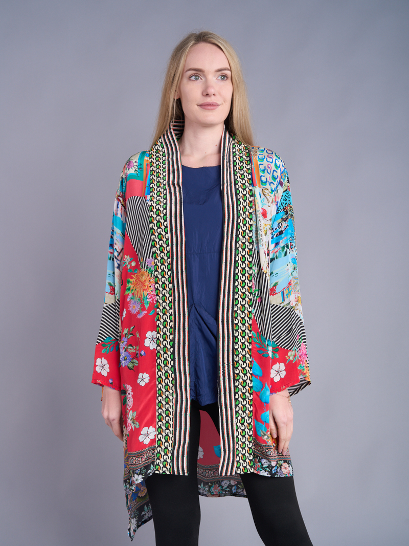 Silk Viscose Red Kimono