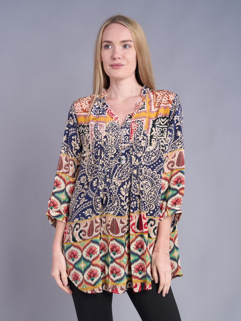 Saffron Silk Viscose Sunset Tunic
