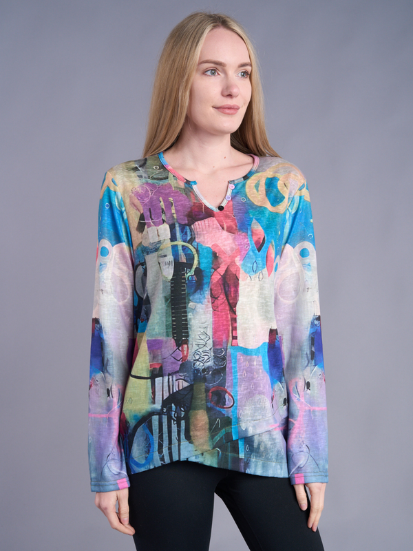 Abstract Expression Long Sleeve Top