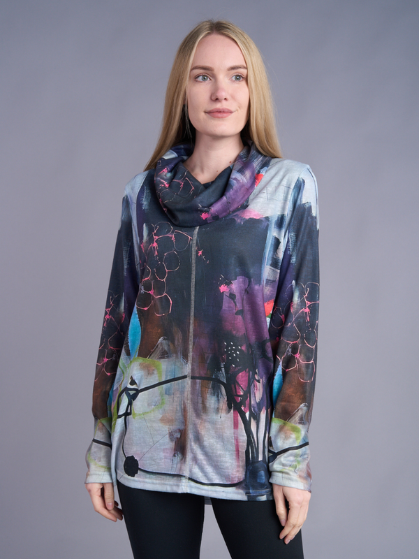 Midnight Muse Cowl Neck Top