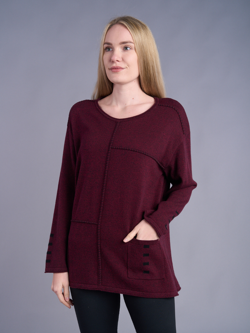 Contrast Stitch Cotton Sweater