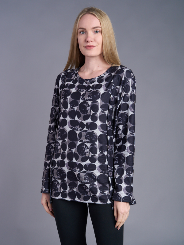 Eclipse Fleece Dot Button Top