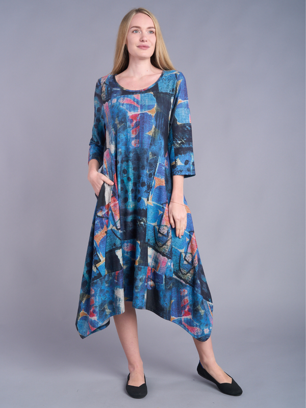 Mosaic Sky Handkerchief Dress