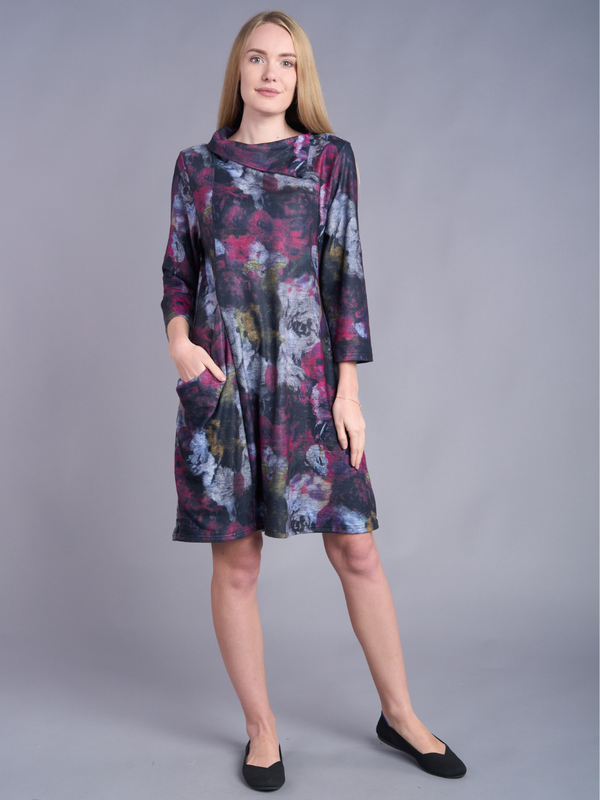 Twilight Bloom Cowl Dress