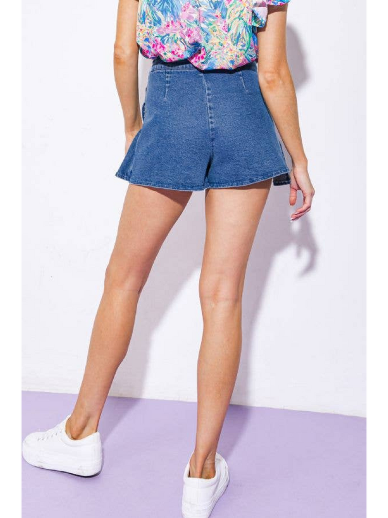 Washed Denim Skort