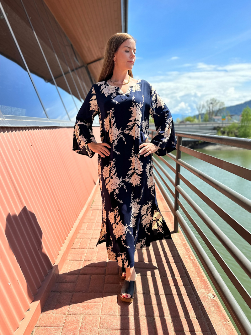 Anaya kimono sleeve wrap maxi dress deals