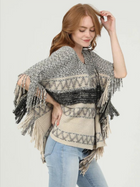 Chenille Stripe Poncho Sweater