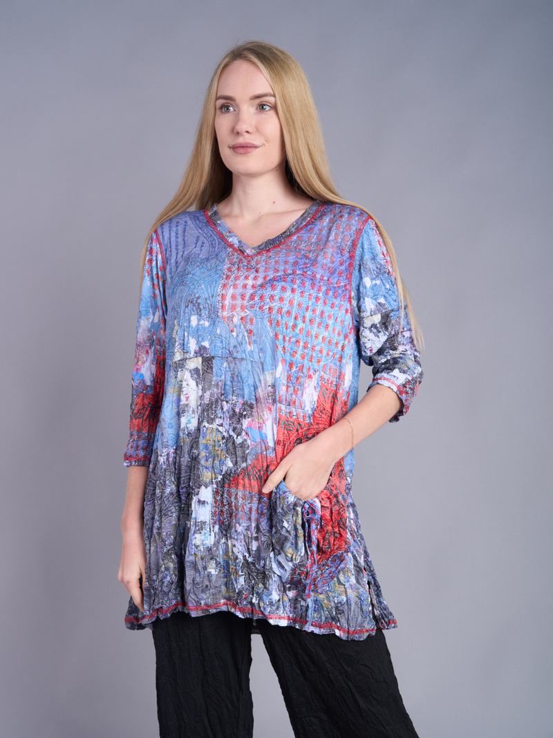 Painted Garden Crinkle Tunic