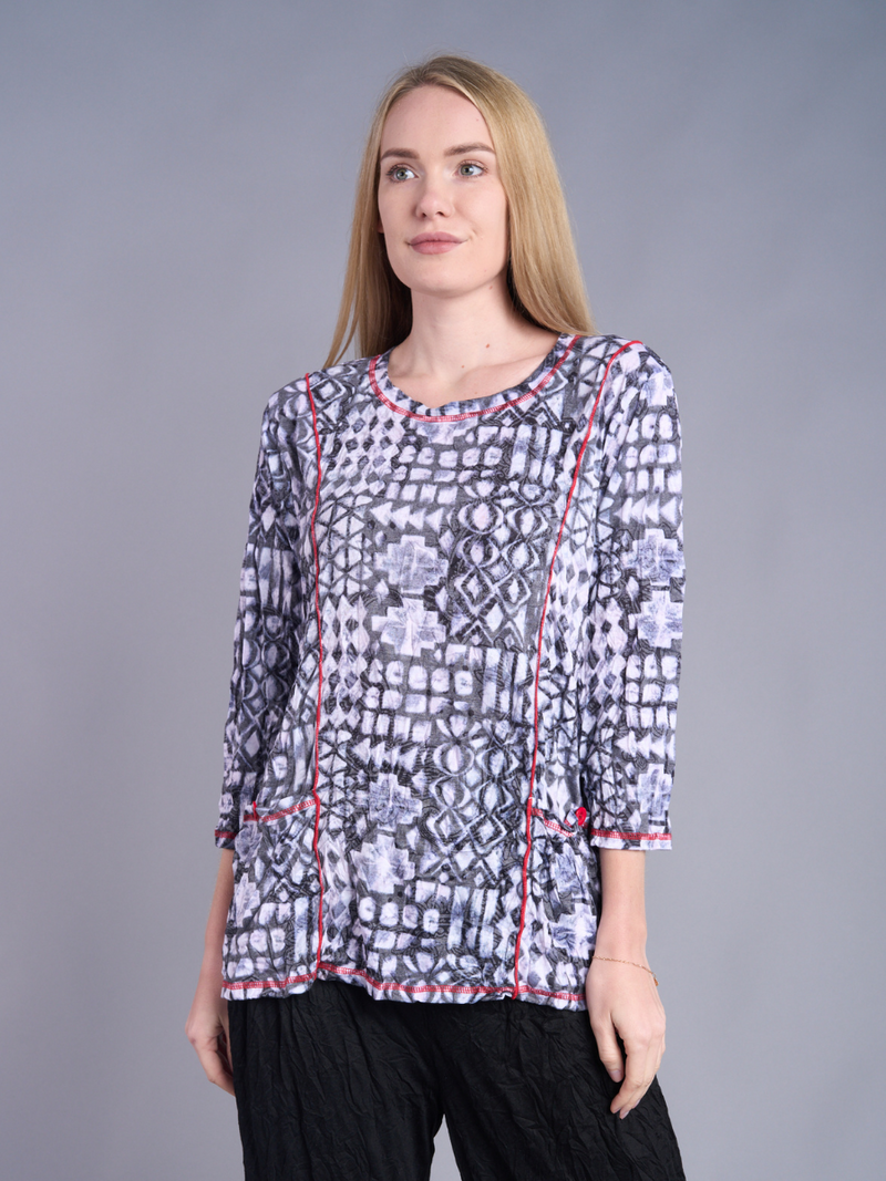 Mosaic Stitch Pocket Top