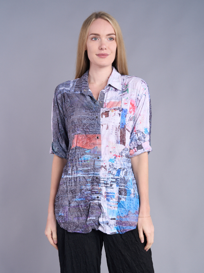Watercolor City Snap Shirt