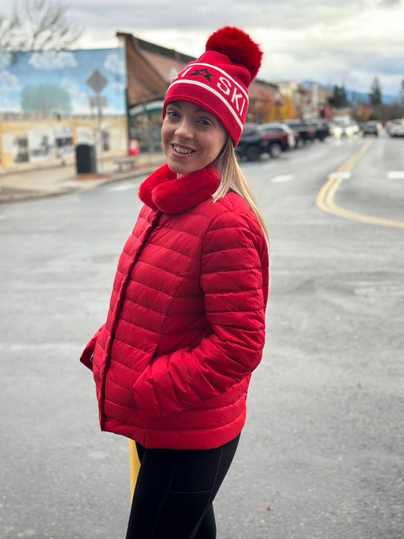 Puffer Jacket with Fluff Collar