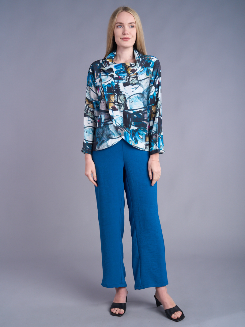 Teal Wide-Leg Pant
