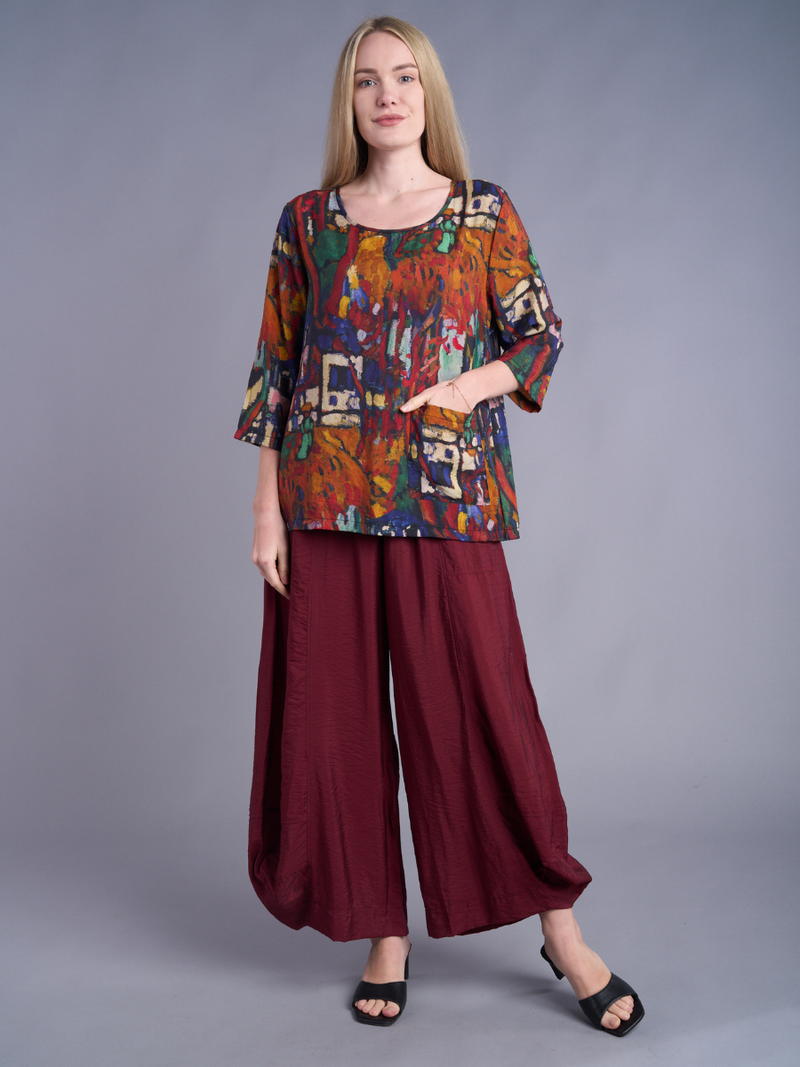 Merlot Drift Lantern Pant
