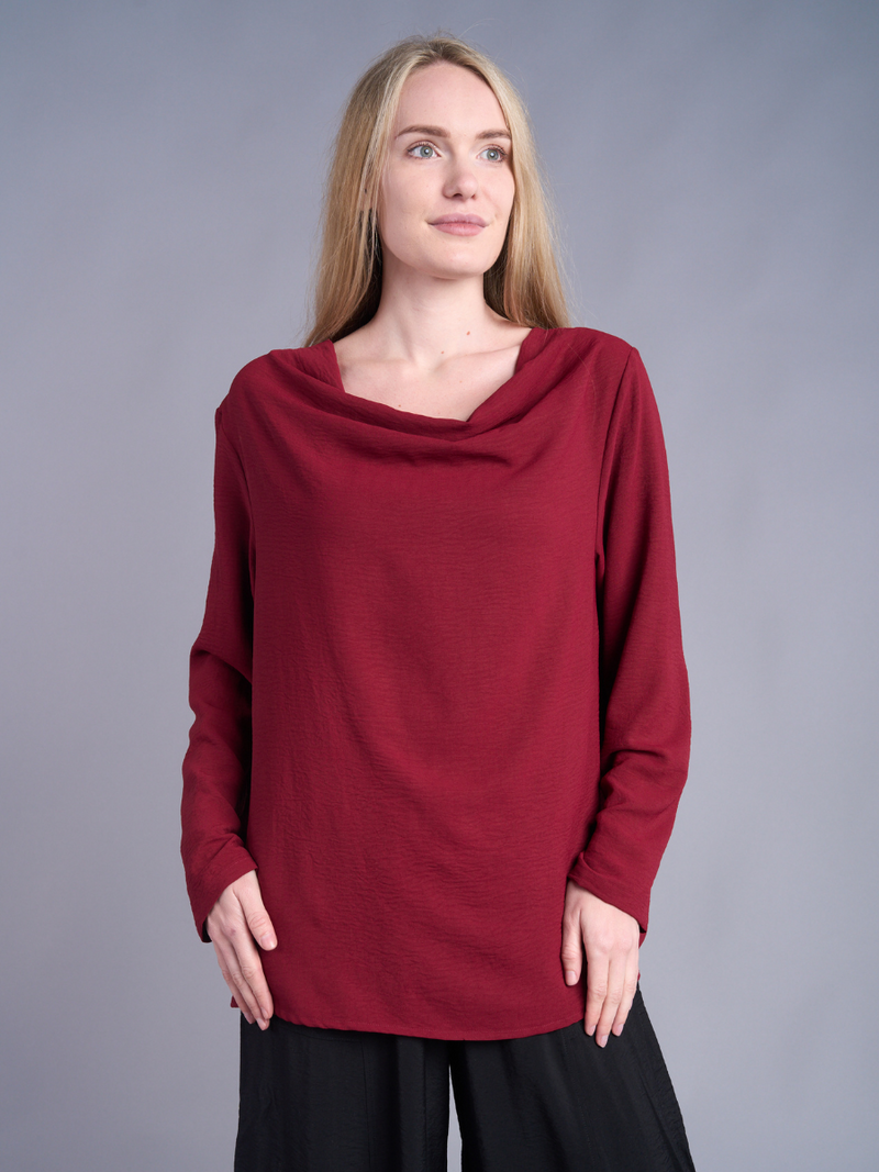 Mulberry Drape Cowl Top