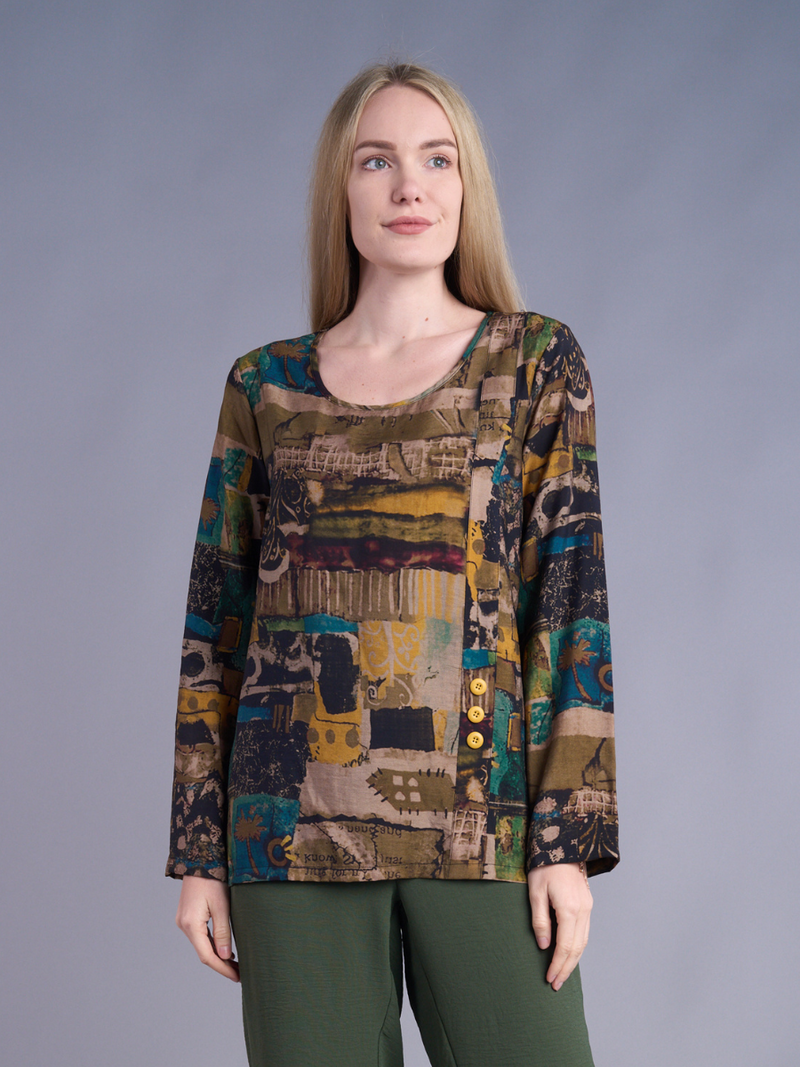 Mosaic Button Top