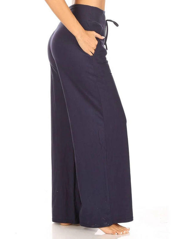 Buttery Soft Navy Pajama Pants with Drawstring