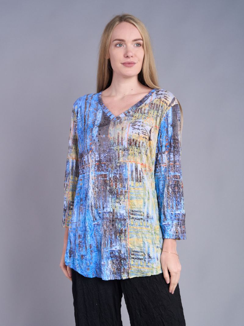 Blue Horizon Crinkle Tunic