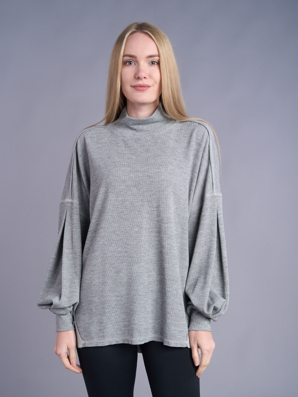 Oversize Knit Mock Neck Top