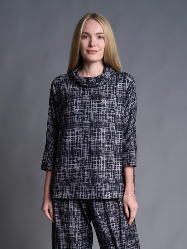 Fleece Oversized Cowl Neck Top
