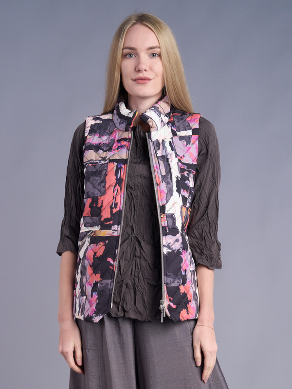 Abstract Bloom Quilted Vest