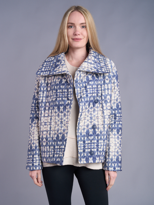 Indigo Shibori Quilted Jacket