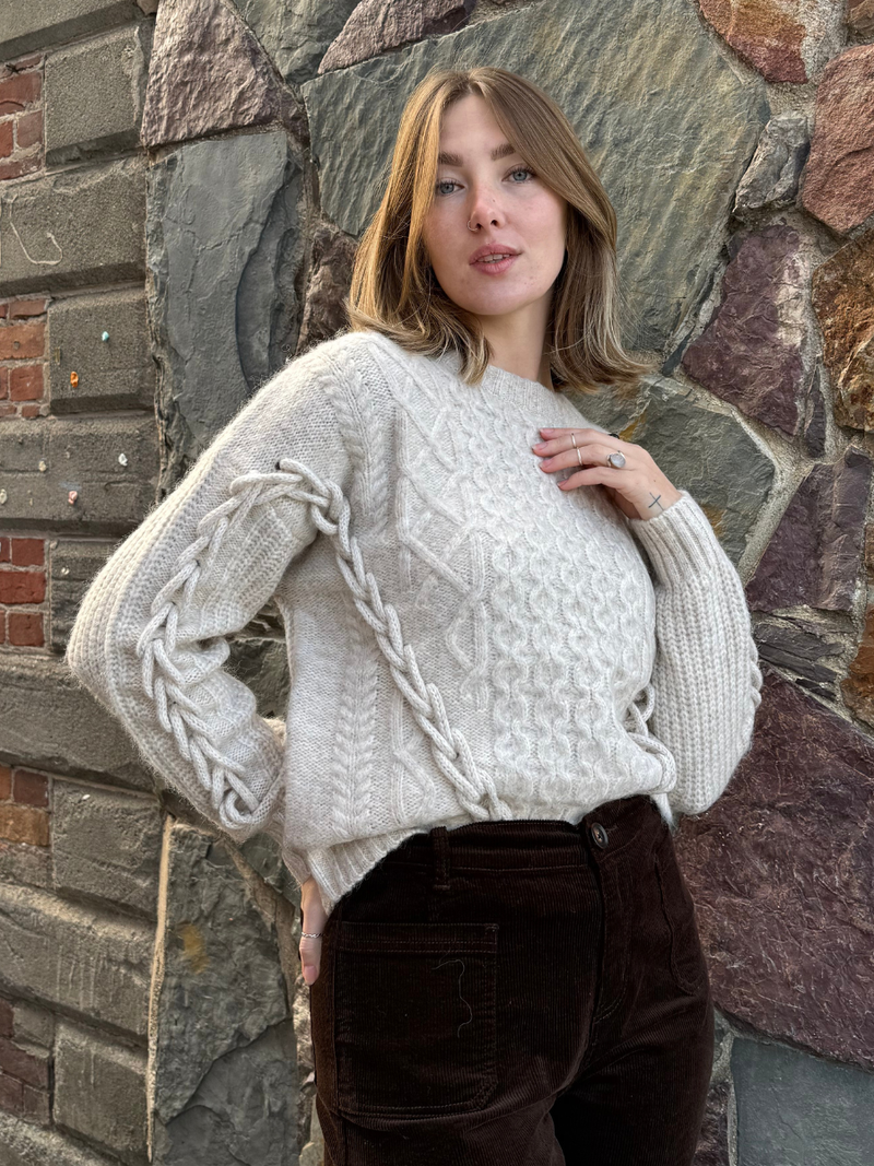 Raven Cable Knit Fisherman Sweater