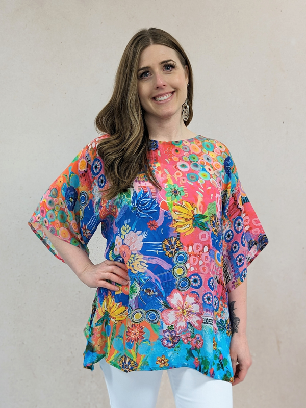 Poncho Style Silky Top