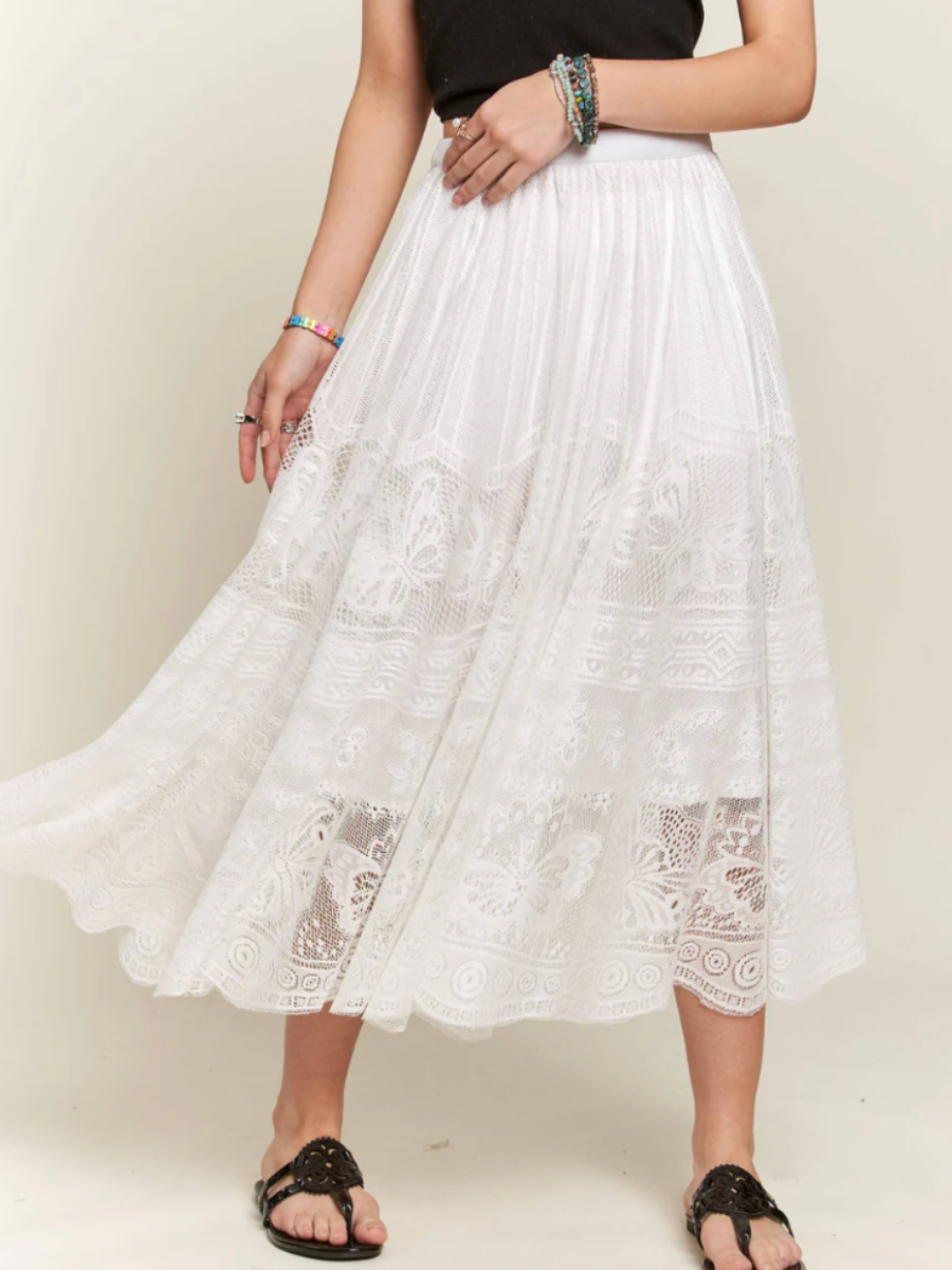 RAW HEM LACE MAXI SKIRT – Grace & Joy Clothing Co.