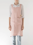 Misty Rose Linen Crossback Apron