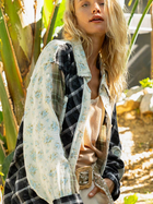 Vintage washed long sleeve button down plaid shirt