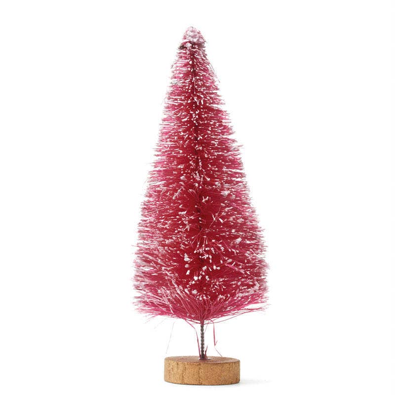 5" Frosted Pink Bottle Brush Tree