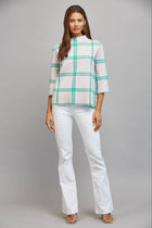 Turquoise Windowpane Sweater