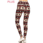 Plus Size Wide Band Soft Christmas Print Leggings